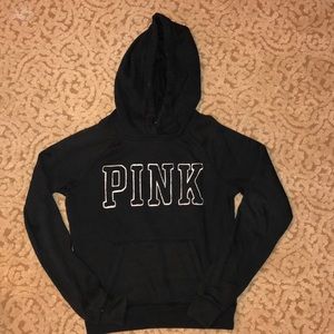 PINK Black Embroidered Sweatshirt Size Small